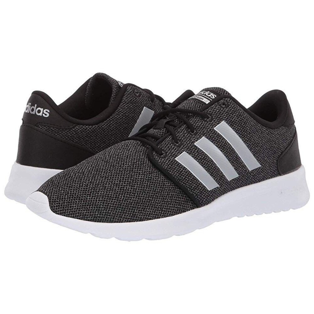 Adidas CF QT Racer Running Shoes Womens 8 Black Silver Cloudfoam G54660 NEW